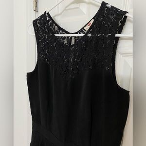 One Clothing Lace Black Romper with Pockets